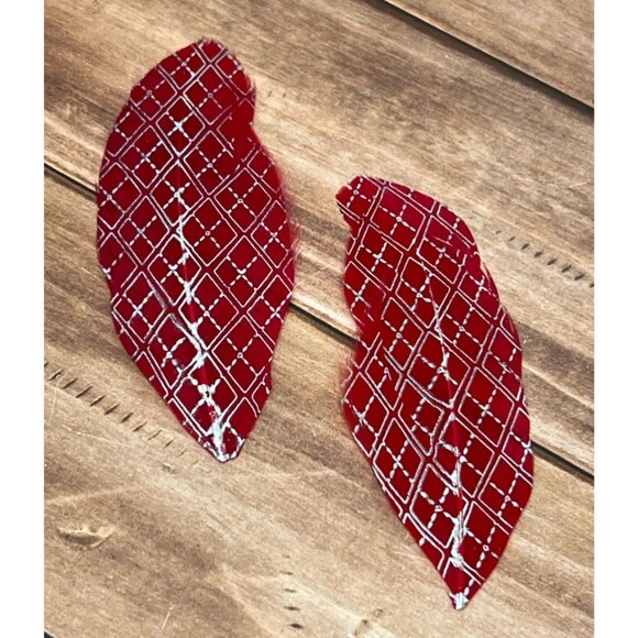 ArtMinds RED / SILVER Stenciled Feathers 3 PACKS 279697 HOLIDAY - Picture 2 of 4